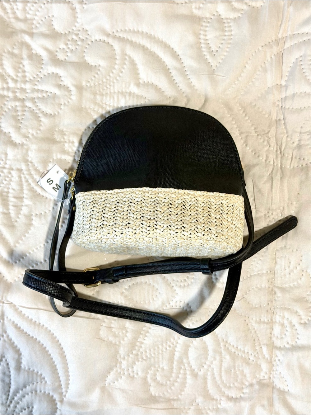 & Other Stories Black and Cream Mini Crossbody Bag